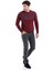 Erkek Bordo Regular Fit Yünlü Desenli Bisiklet Yaka Triko Kazak 4