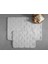 Modest Grid Rabbit Peluş Banyo Paspası Setı 60 x 90 CM+45 x 60 cm Gri 1