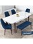 Concept Kar Serisi, 80X132 Açılabilir Mdf Masa Takımı, Beyaz Masa Ceviz Ayak 4 Sandalye 1 Bench 2