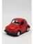 1967 Volkswagen Beetle Çek Bırak Metal Oyuncak Araba 9 cm Kırmızı 2