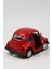 1967 Volkswagen Beetle Çek Bırak Metal Oyuncak Araba 9 cm Kırmızı 4