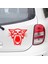 Ağzı Açık Dişleri Gözüken Kaplan Sticker Yapıştırma 25 cm - Kırmızı 1