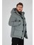 Erkek Oversize Kapüşonlu Kışlık Mont - Minimalist 2