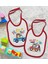 Kids Play Time ve Play Day Tasarımlı 2’li Kırmızı Mama Önlüğü-1 2