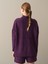 Kadın Mor Dik Yaka Oversize Kazak 3