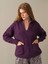 Kadın Mor Oversize Cepli Kazak 2
