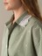 Kadın Yeşil Oversize Çizgili Gömlek 5
