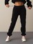Kadın Siyah Polar Sweat Pantolon 3