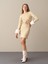 Kadın Sarı Slim Fit Ekose Mini Elbise 1