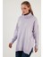 Oversize Balıkçı Yaka Yanları Yırtmaçlı Uzun Kışlık Triko Kazak Bayan Kazak 63621285 2