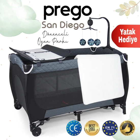 Prego San Diego Plus Oyun Parkı 70*120 cm + Yatak