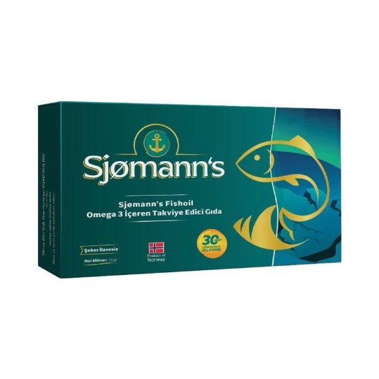 Sjomann's Fishoil Omeage-3 Çiğnenebilir Jel 30 Tablet | Balık Yağı Içeren Takviye