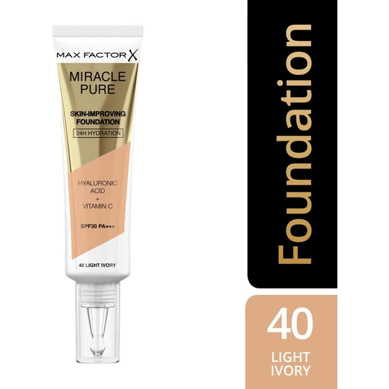Max Factor Fondöten Miracle Pure Foundation Light Ivory No: 40