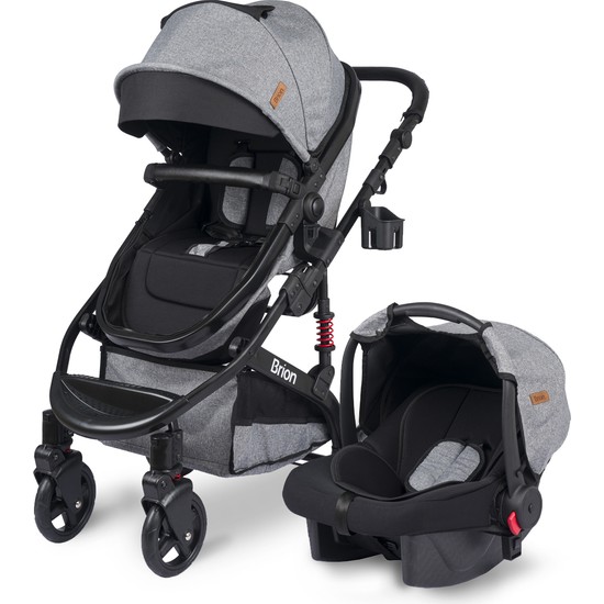 Brion Mila 4 In 1 Çift Yönlü Travel Sistem Bebek Arabası Siyah Gri