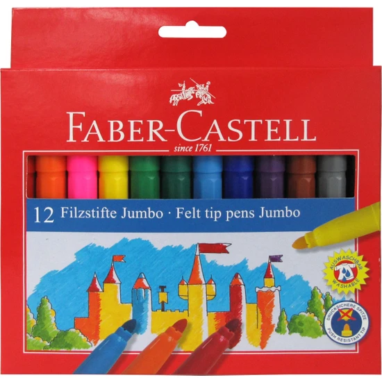 Faber-Castell Jumbo Keçeli Kalem, 12'li