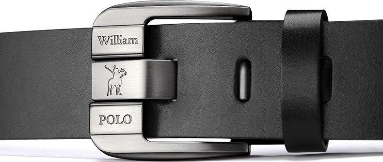 William Polo Italyan Deri Siyah 120 cm Erkek Kemer görsel 3