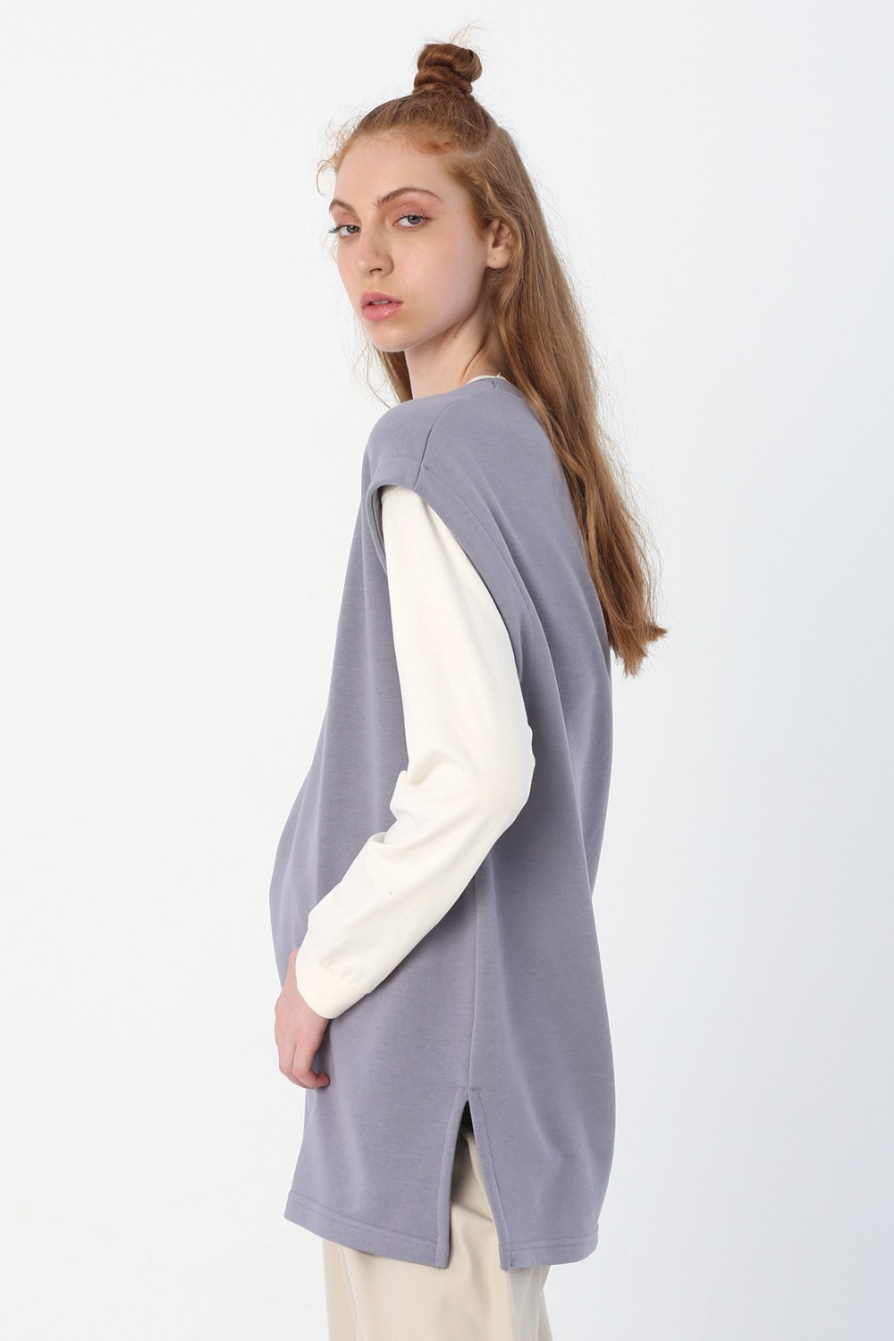 ALLDAY Oversize Yırtmaç Detaylı Basic Süveter