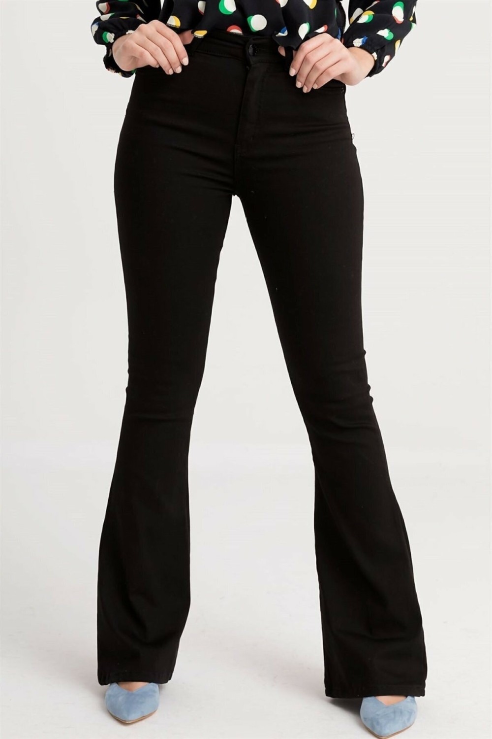 Ramrod Ispanyol Paça Jeans Solmaz Yüksek Bel Kot Pantolon,(Toparlayıcı)