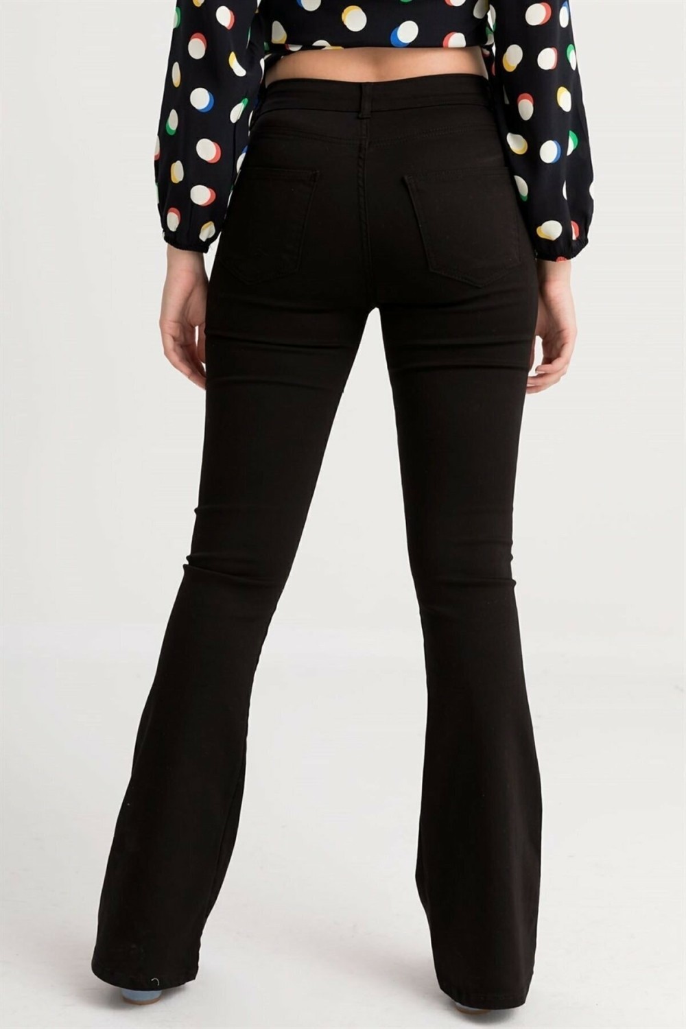 Ramrod Ispanyol Paça Jeans Solmaz Yüksek Bel Kot Pantolon,(Toparlayıcı) görsel 5