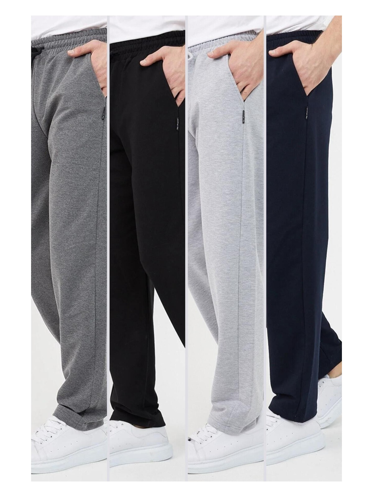 Mmetalic Çok Renkli Erkek Düz Paça Rahat Kesim 4'lü Eşofman Altı Paketi