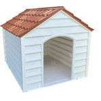 Şenyayla Plastik Köpek Kulübesi Kahverengi - Beyaz Renkli Sağlığa Dost Malzemeden 62x76x64 cm