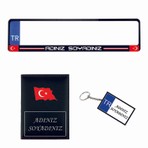 Dnslgrup Plakalık Kişiye Özel Araç Plakalık Ruhsat Kabı Anahtarlık Set