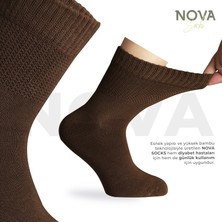 Nova Socks Kadın 4'lü Bambu Lastiksiz Sıkmayan Extra Rahat Şeker Çorabı / Çorap