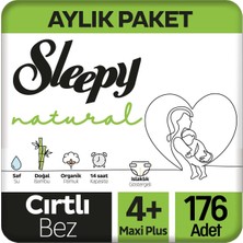 Sleepy Natural Bebek Bezi 4+ Beden 176'lı