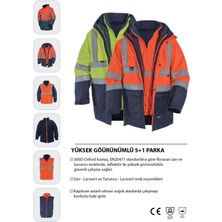 Kkdavm Bestguard Işçi Parkası Yüksek Görünümlü 5+1 Parka - Çok Kullanışlı Ceket Mont Parka