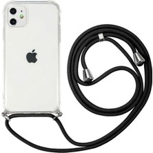 Emybox Iphone 11 Uyumlu Boyundan Askılı Şeffaf Darbe Emici Antishock Silikon Telefon Kılıfı