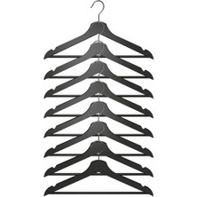 IKEA 8 Adet Giysi Askısı, Siyah Masif Ağaç 8 Li Giysi Askılığı-Askı 43CM -14 mm