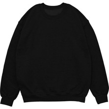 Nevermind Siyah Basic Oversize Sweatshirt