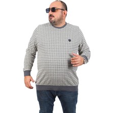 Starbattal Büyük Beden Erkek Bisiklet Yaka Sweatshirt 22715-ANTRASIT