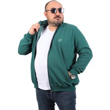 Starbattal 3XL Nefti Yeşil Fermuarlı Hırka Impact %50 Pamuk %50 Polyester Desenli Erkek 22716