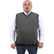 Starbattal Büyük Beden Tüylenmez Süveter 22795-HAKI
