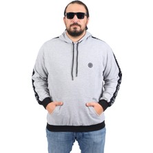 Starbattal Büyük Beden Erkek Kapüşonlu Sweat 22706 Antrasit Renk Uzun Kol Regular Fit
