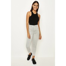 Select Moda Kadın Yırtık Detaylı Yüksek Bel Skinny Jeans