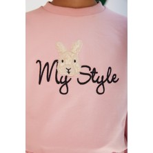 Kız Çocuk Dar Kalıp My Style Mevsimlik Tavşanlı SweatShirt