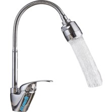 Elmina Armatür 2 Fonksiyonlu Oynar Borulu Çift Su Girişli Mutfak Musluğu Elmina Armatur