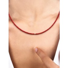 Rupen Kraft 14 Ayar  Mercan Taşlı Minimal Altın Şans Kolyesi