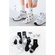 Color Socks 5 Çift Siyah Mickey Mouse Desenli Kadın Çorap