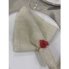 Zeren Home Keten Görünümlü Simli Dertsiz Servis Peçetesi  40 x 40 cm 6 Adet