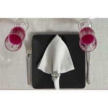 Zeren Home Keten Görünümlü Simli Dertsiz Servis Peçetesi 35 x 35 cm 6 Adet