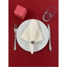 Zeren Home Keten Görünümlü Simli Dertsiz Servis Peçetesi 35 x 35 cm Krem 12 Adet