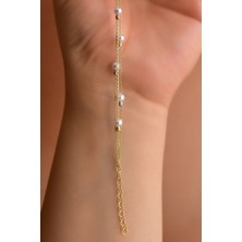 Papatya Silver 925 Ayar Gümüş Gold Kaplama Strest Atma Inci Toplu Sıralı Üç Renk Dorika Bileklik