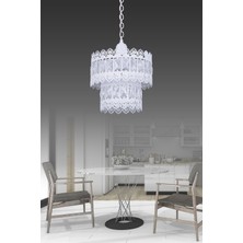 Özpolat Aydınlatma Dila Pasta Lüx Taşlı Sarkıt Avize Beyaz