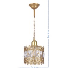 Özpolat Aydınlatma Dila Lüx Taşlı Tekli Sarkıt Avize Gold