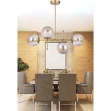 Özpolat Aydınlatma Inci 4'lü Lüx Bal Camlı Avize Gold