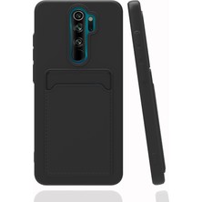 Fibaks Xiaomi Redmi Note 8 Pro Kılıf Kamera Korumalı Kartlıklı Cüzdanlı Kırmızı Tuşlu Siyah Silikon Kapak