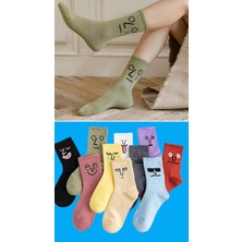 Worthy Socks 10'lu Sürat Ifadeli Unisex Pamuklu Tenis Kolej Çok Renkli Çorap